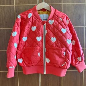 Mini Rodini Red and White Quilted Jacket